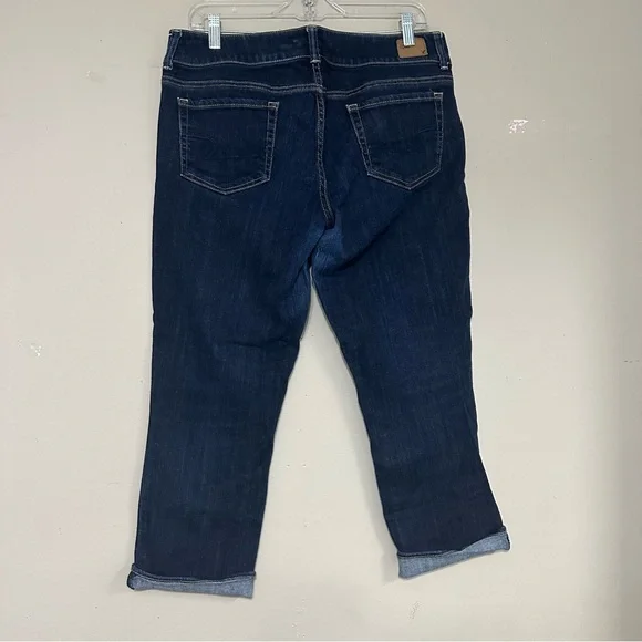 American Eagle women’s 14 artistic crop stretch denim jeans,double button front - Picture 6 of 8